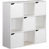 Rebecca Mobili Libreria Quadrata, Scaffale da Terra, Bianco, Truciolato, con 9 Cubi Portaoggetti, per Soggiorno Ufficio - Misure HxLxP: 90 x 90 x 30 cm - Art. RE7120