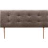 DHOME Testiera letto Capitoné. Testiera imbottita ACUALINE Tessuto e similpelle. Testate per letti matrimoniali e singoli (tessuto marrone, 145x115cm con gambe (letti 120/135/140))
