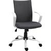 Vinsetto Sedia da Ufficio Ergonomica a Dondolo, Sedia da Studio Girevole, Poltrona Scrivania con Altezza Regolabile in Tessuto, 61x61x89-99 cm, Grigio Scuro