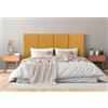 DHOME Testiera Imbottita in Similpelle Premium Antimacchia Design Modulare Verticale Autoadesiva Testata Letto Camera da Letto Imbottita (Mostarda, 220cm, Altezza 80cm, x5)