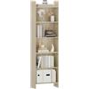 Hzuaneri Libreria Scaffale 6 Ripiani, Rovere, 24x48x170 cm