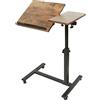 HUOLE Scrivania per Laptop, Tavolino da Divano, Letto, Supporto Porta PC, Computer, Serviletto, 4 Ruote, Altezza Regolabile, Piano Inclinabile, Soggiorno, Camera da Letto-60*34.5*58-90 cm (marrone)