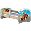 ACMA Letto per Bambino Cameretta per Bambino con Materasso Cassetto II Rovere Sonoma (03 Macchina sportiva, 140x70)