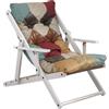 Totò Piccinni Poltrona Sedia SDRAIO HARMONY PATCHWORK Relax struttura in Legno Pieghevole 3 Posizioni MADE IN ITALY (Touch, Struttura Bianca)