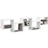 KUBUTKU - Mensola da parete 44x185x18, design moderno, sospesa, per soggiorno, camera da letto, ufficio e cucina (Bianco)