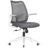 Ergootto Sedia Ufficio Ergonomica Capri, Sedia Scrivania di Colore Bianco, Poltrona con Braccioli Reclinabili, Altezza Regolabile e Supporto Lombare, ideale per Arredamento Casa o Ufficio