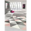 Merinos Designer e Tappeto Moderno con Motivo a Triangolo in Crema Grigio Rosa Größe 200 x 290 cm