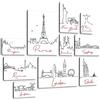 Giallobus - Set 10 Quadri Multi Pannello - Città - City Line 3 - Legno MDF - | 2 x 42x29,7cm | 4 x 29,7x21cm | 4 x 21x14,85cm | - Pronti da Appendere - Quadri Moderni per la casa