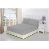 NIYS Luxury Bedding Lenzuola con angoli molto profondi, 40 cm, in percalle., 50% cotone/50% poliestere/ in cotone/misto-cotone/poliestere, Silver, Doppio