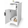 Baroni Home Colonna Bagno Salvaspazio, Mobile Alto con Ripiani Aperti e Ante, Armadietto Multiuso, Colonnina Moderna per Bagno, Cucina e Camera da Letto, 21x46x62 cm 1 Anta 1 Cassetto Bianco