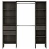 Befara Cabina A Giorno con 3 CASSETTI KRONEN - Rovere Moro Armadio Aperto di 192 x 50 cm con 2 Barre, 3 cassetti e 9 Ripiani. Grande capacità di archiviazione