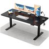 Flamaker Scrivania regolabile in altezza, tavolo intero 160 x 60 cm, scrivania elettrica regolabile in altezza per seduta in piedi, scrivania per computer con funzione di memoria, standing desk, Nero