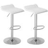 WOLTU Sgabelli da Cucina Set di 2, Sgabello da Bar, Regolabile in Altezza, Girevole a 360°per Bar, Cucina, Banco, Caffè, PVC+Metallo, con Poggiapiedi, Bianco+Argento