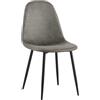 CLP Sedia da Pranzo Imbottita Napier, Sedia da Cucina con Schienale e Struttura in Metallo Nero, Sedia Imbottita Fino a 150 kg, Colore:Grigio Scuro, Materiale:Similpelle Vintage