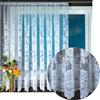 arsvita Tenda jacquard con bande universali in stile pizzo con motivo floreale bianco, Dimensioni: 500 x 175 cm, Design: Thekla