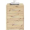 AVANTI TRENDSTORE - Pepe - Comodino in legno laminato con 3 cassetti. Disponibile in diversi colori. Dimensioni LAP: 38,5x54,2x28,2 cm (quercia Artisan)