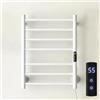 HRSMTY Scaldasalviette Elettrico a Basso Consumo 150W Scaldasalviette da Parete per Bagno 7 Barre 450x600 MM Termoarredo Asciugamani da Bagno con Timer e Display LED Temperatura Regolabili Bianco