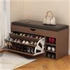 MGTKXG Panca Scarpiera con Sedile Cuscino, Scarpiera con Cassetto Ribaltabile, Ripiani Regolabili, Cerniere Chiuse, per Comfort E Stile, Corridoio Camera da Letto, 60/80/100 * 34 * 50CM,B,100CM