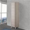 Inbagno Armadio Portascopa da 40 cm, Linea Way, 1 Anta Reversibile, Colonna Bagno Slim con 3 mensole Interne (Rovere Chiaro)