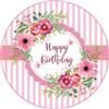 Partycolarità - Cialda per Torta di Compleanno Donna - Decorazioni in Cialda - rotonda - Cialda in ostia (modello5)