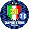 Generico Cialda Topper Torta INTER CAMPIONE ITALIA CALCIO 2024 rotonda 20cm edibile senza glutine (Fibra Vegetale)