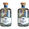 Arcipelago | Gin Italiano da 700ml Vol 42% - Distillato con 7 Botaniche - Sapore di Limone dell'Elba ed Elicriso di Capraia - Per Gin Tonic e Cocktail - Set Regalo da 2 Bottiglie - Made in Italy 100
