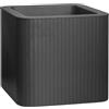 FLORUS Jive Square Stripe 40cm - Fioriera per Esterno - 100% Plastica Riciclata - L39 x W39 x H37.2 - Grigio/Anthracite
