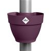 Elho Vibia Campana Drainpipe Clicker 40 - Vaso per Esterno - Ø 21.6 x H 16.3 cm - Viola/Porpora Acero