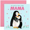 Central 23 Muttertagskarte Pinguin Umarmung Mama Geburtstag Süßes Design Herzliche Geschenkidee Von Sohn Tochter Muttertag Grußkarte Für Sie Inklusive Aufkleber Von