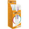 BIC Penne a Sfera, Cristal Up, Punta Media (1.2 mm), Colori Assortiti, Confezione da 20, Fornitura Cancelleria Scuola e Ufficio