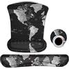 ToLuLu Tappettino del mouse Tastiera Poggiapolsi Pad ergonomico Mouse Pad, ToLuLu Gel Foam Mousepad Tastiera Supporto da polso per computer Laptop Facile digitazione Sollievo dal dolore, Cool World Map