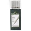 Faber-Castell ECCO PIGMENT - Set di 4 penne a inchiostro (0,2/0,4/0,6/0,8 mm)