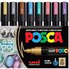 Posca PC-5M Pennarelli indelebili a base d'acqua, set di 8 (colori metallizzati)