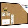 ALLboards Lavagna in Sughero con Cornice Nero in Legno 90x60cm, Bacheca Sughero per Puntine Spille Memoboard