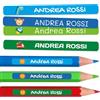 Haberdashery Online 100 Etichette adesive personalizzate per matite, penne e pennarelli. Adesivi scolastici con nome per contrassegnare gli oggetti. Adesivi impermeabili per scuola. Misura 4,6 x 0,6 cm