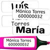 Haberdashery Online 50 Etichette Adesive Personalizate per contrassegnare libri e portapranzo. Misura 6 x 2 cm. (Bianco)