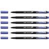 BIC Fineliner Intensity - Confezione da 6 penne in feltro con punta in metallo sottile, 0,4 mm, colore: Blu