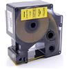 vhbw Cassetta nastro compatibile con Dymo LabelMaker PC2, PC etichettatrice 7m x 24 mm nero su giallo