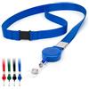 CKB LTD 10 cordini retrattili blu porta badge di LanyardsTomorrow Cinghie piatte semplici da collo da 15 mm con tirante di sicurezza, porta badge identificativi con clip estensibile