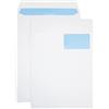 Netuno 250 buste bianche a sacco formato C4 22,9 x 32,4 cm 90g buste grandi con finestra destra strip adesivo per fatture volantini flyer documenti lettere ufficio