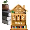 Whrcy Segnale di lettura manuale in legno rustico decorativo per casa, libreria, decorazione per scrivania, tavolo, casa, ufficio, studio, soggiorno