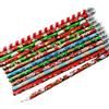 Storage Bag 48 matite natalizie in legno con gomme da cancellare, riempitivi per calze di Natale, matite da disegno in legno per bambini, studenti, forniture artistiche per bambini