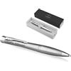 Parker - Penna a sfera Urban Twist, penna stilografica, con confezione regalo, inchiostro blu, personalizzabile con incisione, argento (Metro Metallic C.C.)