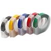 Snugawarm 5 confezioni di etichette 3D in rilievo da 9 mm per 3 ricariche per Dymo, per Omega Junior e Motex E-101 E-303 etichettatrici bianco su colori assortiti per forniture per l'organizzazione della casa
