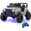 RELAX4LIFE Auto da Corsa per Bambini a 2 Posti, Veicoli Elettrici per Bambini, Macchinina per Bambini con Telecomando, Luce e Musica, Bluetooth e USB, Carico Massimo 35 KG (GRIGIO)