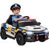 AIYAPLAY Macchina Elettrica della Polizia per Bambini 3-5 Anni con Sirena e Luci 12V 3-7 km/h Auto Elettrica per Bambini con 2 Motori, Sospensioni, Telecomando, USB, MP3, Musica e Clacson, Multicolore
