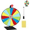 PORFOYO Ruota Portafortuna, 30 cm, con Supporto, 15 Slot, Ruota Portafortuna da Personalizzare con Pennarello e Gomma, per Roulette Spinner della Felicità, per promozioni, Eventi e celebrazioni, Giochi di