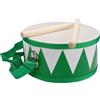 GICO Tamburellino per Bambini Verde-Bianco Strumento Musicale in Legno con Cinturino e Bacchette D: 20 cm - 3845g