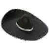 DEGUISE TOI Sombrero Nero con Bordi argentati Adulto - Nero - Taglia Unica