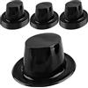SGBETTER 20 cappelli a cilindro in plastica per bambini, per travestimento da smoking, cappello nero da mago, per cosplay, spettacoli teatrali